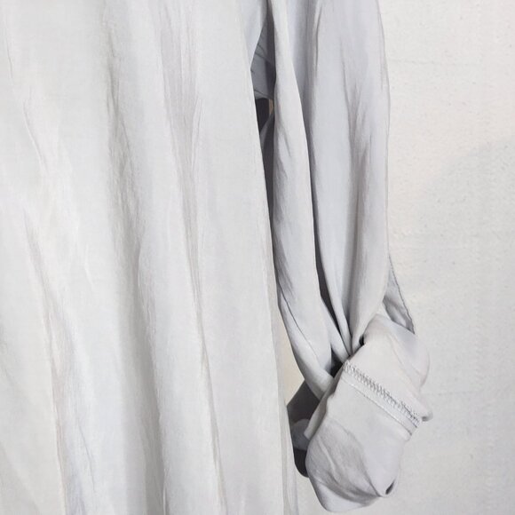 Chico's Gray Quarter Zip Modal Poly Tab Sleeve Pullover Blouse Chico Sz 3 US XL - Picture 7 of 16